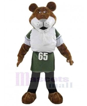 Brown Tiger Mascot Costume Animal in Sportswear