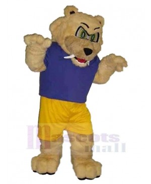 Beige Tiger with Long Fangs Mascot Costume Animal