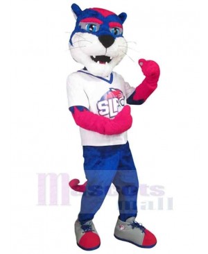 Blue and Pink Tiger Mascot Costume Animal