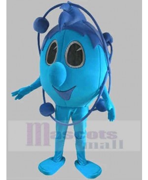 Big Eyes Blue Snowman Mascot Costume Cartoon