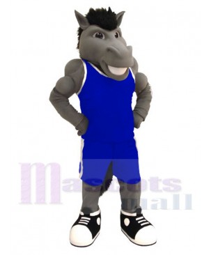 Power Grey Mustang Mascot Costume Animal