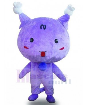 Purple Bun Cat Mascot Costume Animal