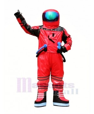 Red Astronaut Spaceman Mascot Costume Adult