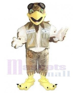 Brown and White Pilot Eagle Mascot Costume Animal