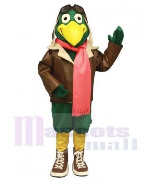 Green Pilot Bird Sky Mascot Costume Animal