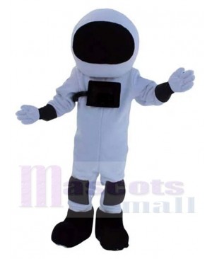 Astronaut Mascot Costume in Black and White Space Suit People