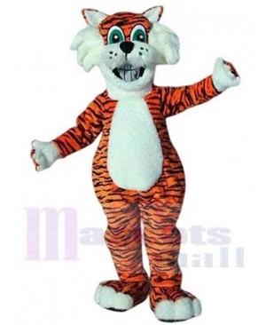 Funny Tiger Mascot Costume Animal with Green Eyes