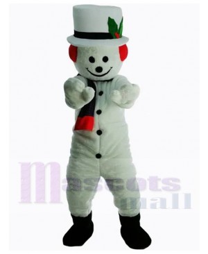 Smiling Snowman Yeti Mascot Costume Cartoon