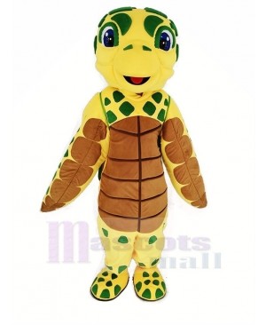 Brown and Yellow Sea Turtle Mascot Costume Animal