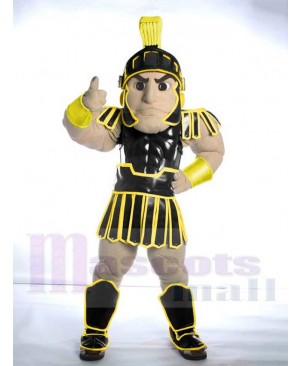 Spartan Trojan Knight Sparty Mascot Costume People wearing Black Armor