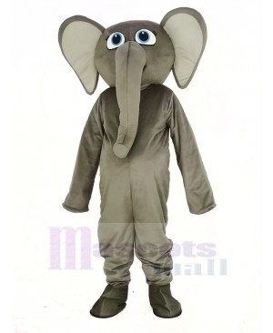 Grey Elephant Mascot Costume Cartoon