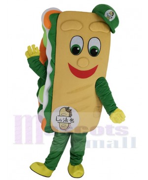 Smiling Sandwich Mascot Costume Cartoon