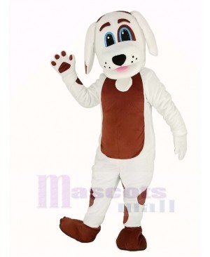 White Dog with Brown Belly Mascot Costume