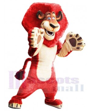 Red Alex The Lion Mascot Costume Animal