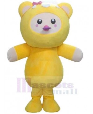Yellow Hooded Baby Bear Mascot Costume Animal