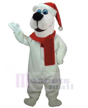 Christmas White Bear Mascot Costume Animal